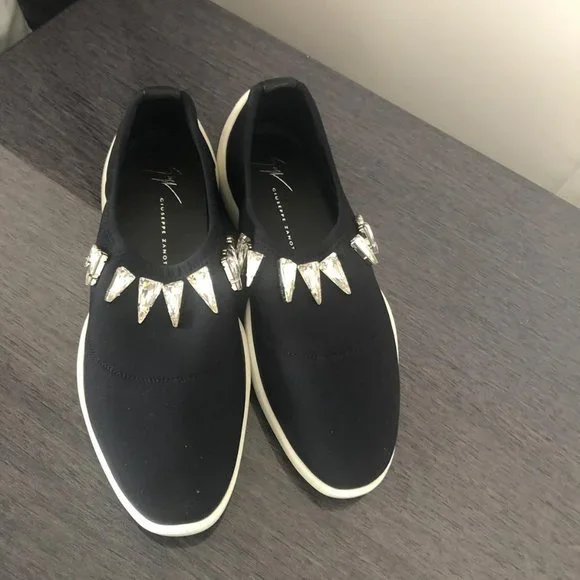 Giuseppe Zanotti Shoes Giuseppe Zanotti Black Light Jump Sneakers With Crystal Uk 4 Poshmark